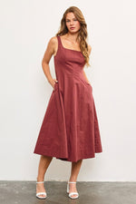 Maddy A-Line Square Neck Maxi Dress