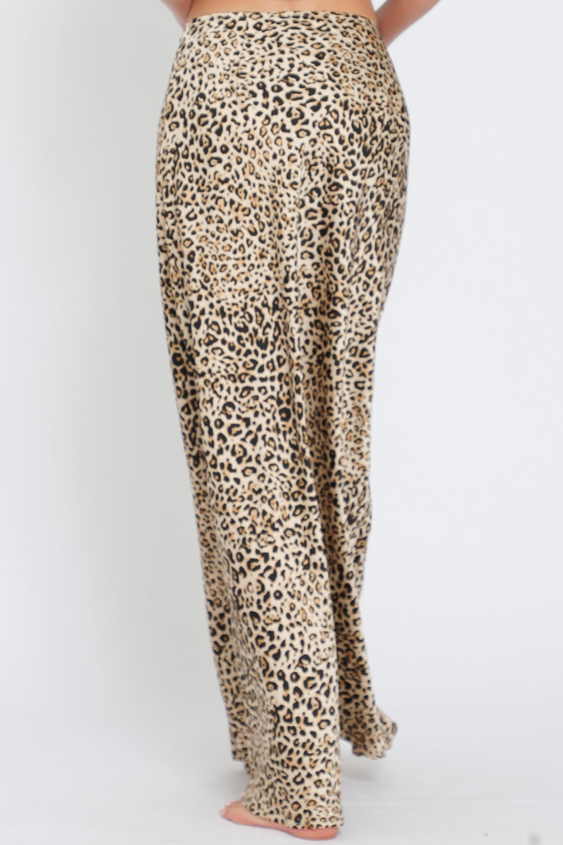 Cannie Satin Leopard Maxi Skirt - Leopard