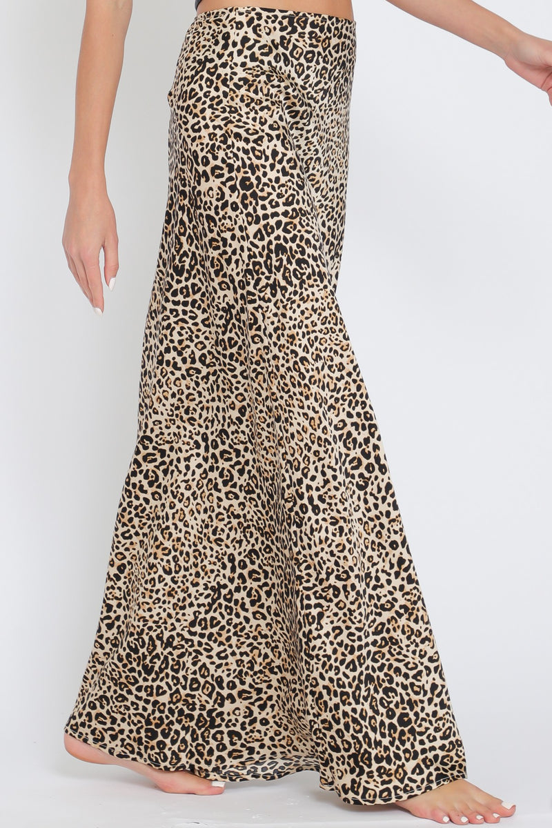 Cannie Satin Leopard Maxi Skirt - Leopard