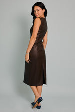 Tay Faux Leather Sleeveless Midi Dress