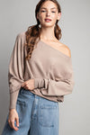 Kasey Light Weight Off The Shoulder Long Sleeve Top - Coco