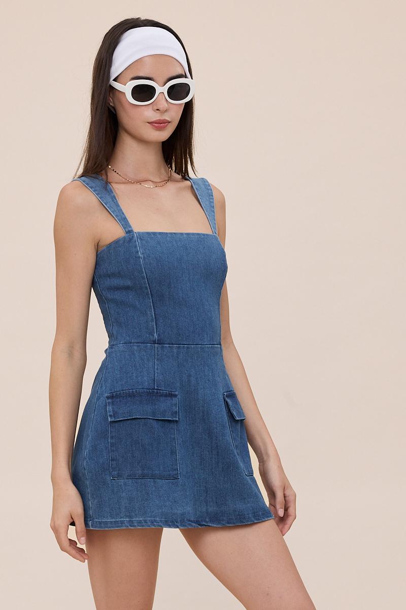 denim dress with shorts underneath Denim Dress With Shorts Underneath