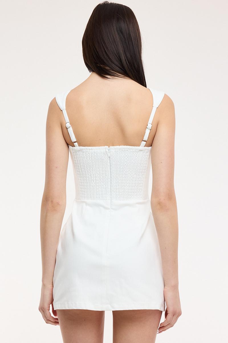 mini dress with shorts underneath Roxie Square Neck Under Shorts Mini Dress