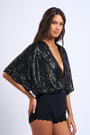 Franceen Plunge Neckline Sequin Bodysuit
