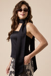 Maura Satin Strapless Neck Scarf Top