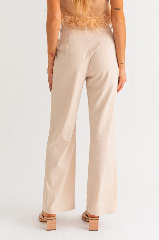 Neva Ruched Crop Top & Straight Pant Set