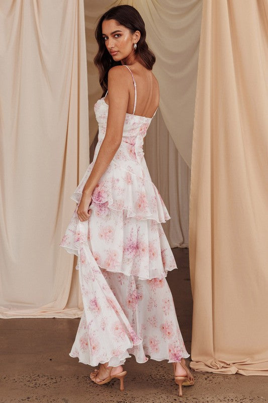 Yalin Floral Flowy Tiered Maxi Dress