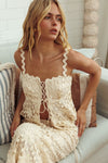 Katana Front Lace Up Crochet Top & Maxi Skirt Set
