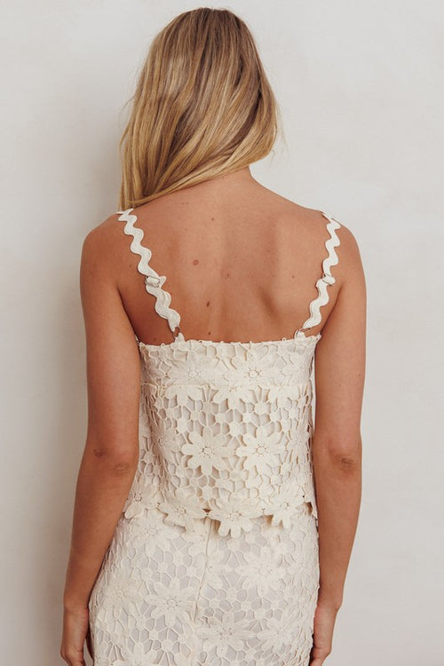 Katana Front Lace Up Crochet Top & Maxi Skirt Set