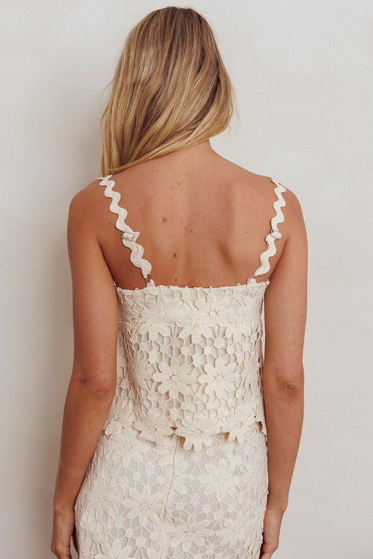 Katana Front Lace Up Crochet Top & Maxi Skirt Set