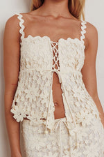 Katana Front Lace Up Crochet Top & Maxi Skirt Set