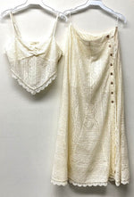 Despina Crochet Lace Maxi Skirt And Scarf Top Set