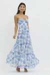 Avriel Strapless Tie Back Floral Maxi Dress