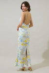 Cathy Summer Print Open Back Maxi Dress