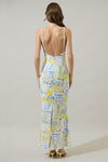 Cathy Summer Print Open Back Maxi Dress