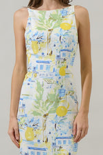 Cathy Summer Print Open Back Maxi Dress