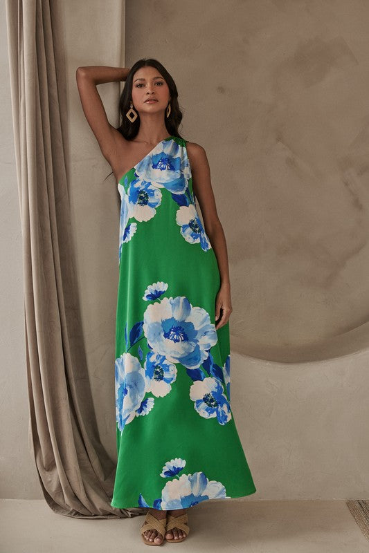 Lyn Floral One Shoulder Maxi Dress