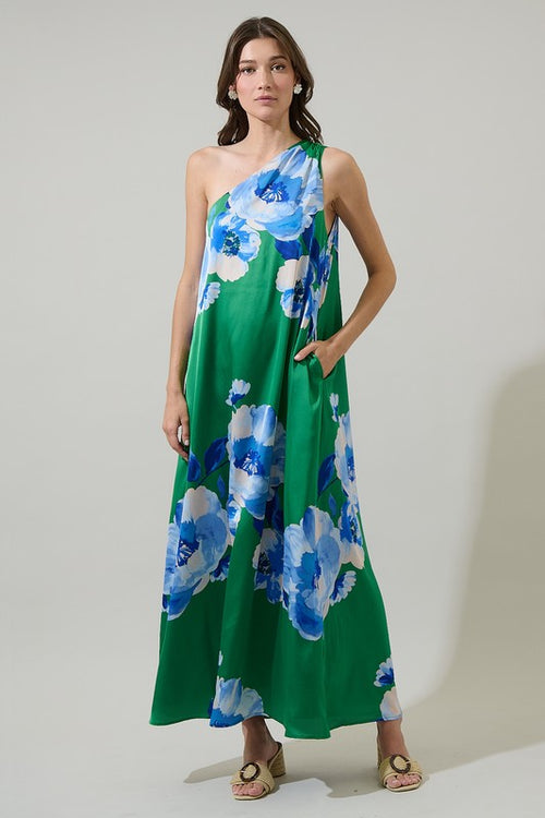 Lyn Floral One Shoulder Maxi Dress
