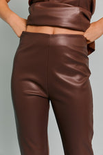 Vanessa Faux Leather Strapless Top & Pants Set