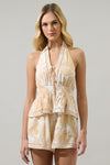 Tera Tropic Print Ruffle Halter Romper