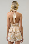 Tera Tropic Print Ruffle Halter Romper