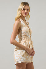 Tera Tropic Print Ruffle Halter Romper