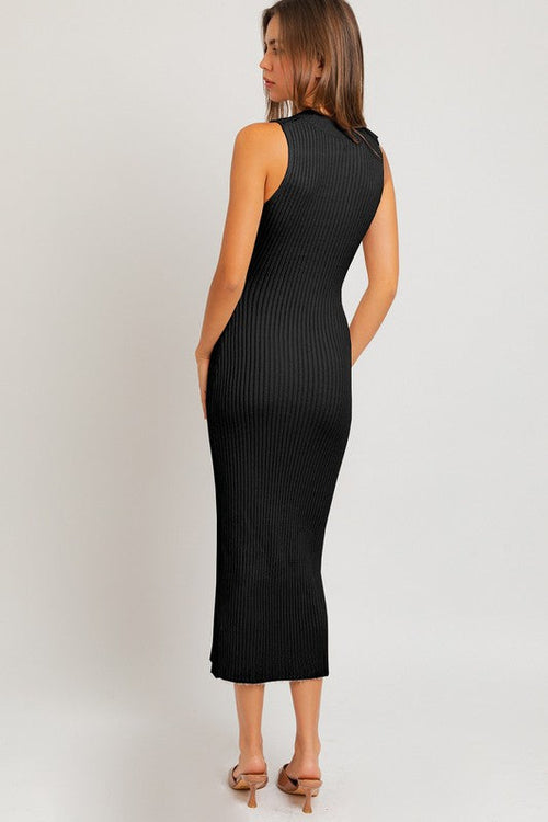 Carlina Knit Maxi Dress - Black