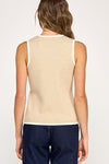 Oria Crew Neck Button Down Sweater Vest