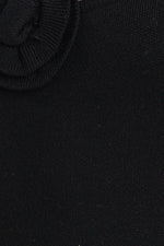 Devenny Rose Detail Spaghetti Knit Sweater Bodysuit - Black