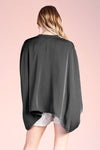 Brooke Satin Caftan Top - Black