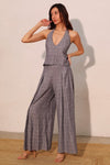 Mackenzie Linen Plaid Halter Tie Back Top & Pants Set