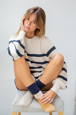 Corena Stripe Sweater And Shorts Set