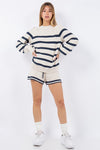 Corena Stripe Sweater And Shorts Set