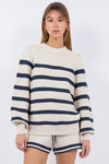 Corena Stripe Sweater And Shorts Set