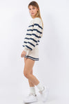 Corena Stripe Sweater And Shorts Set