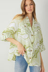 Marat Printed Button Down Top And Belted Short Set
