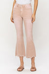 Carissa Vintage Crop Flare Jeans - Blush