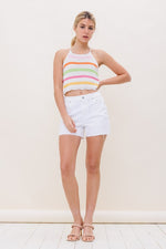 Elia Crochet Stripe Top