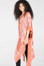 Ivetta Printed Coral Kimono
