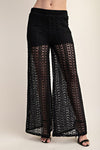 Shantel Crochet Knit Tunic Top & Pants Set - Black