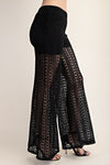 Shantel Crochet Knit Tunic Top & Pants Set - Black