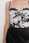 Tiff Mesh Floral Burnout Bra Cup Bodysuit Top