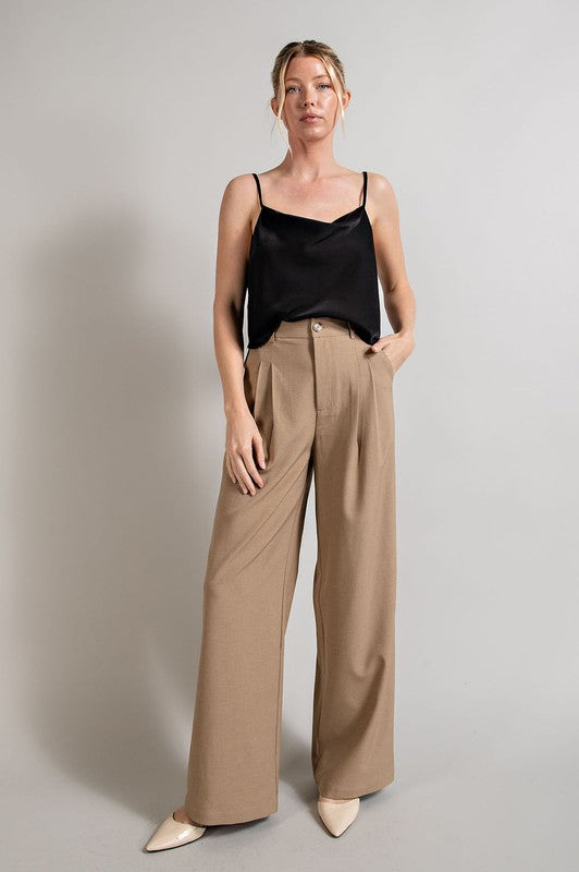 Macey Satin Cami Top - Black