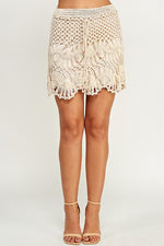 Mackenzie Crochet Mini Skirt - Cream