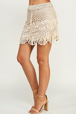 Mackenzie Crochet Mini Skirt - Cream