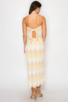 Gianni Knit Crochet Strapless Tie Back Top & Midi Skirt Set