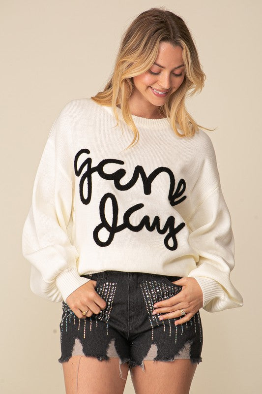 "Game Day" Long Sleeve Crew Neck Sweater