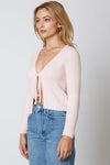 Casey Tie Front Knit Sweater Top