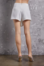 Zita Side Tie Bow Shorts - White