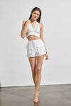 Jemima Front Pocket Cargo Shorts - White